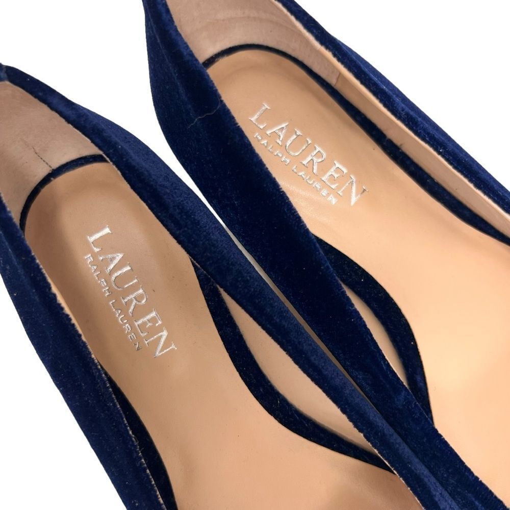 Lauren Ralph Lauren Lilah Blue Velvet Ballet Flats - Picture 6 of 13